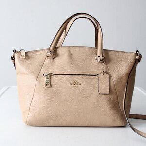 Coach Prairie Satchel in Taupe Polished Pebble Leather Shoulder Crossbody Bag